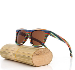 Men's Wooden Bamboo 'Caroline' Wayfarer Sunglasses