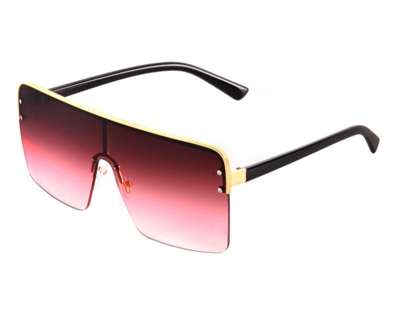 Women's Oversized Square 'Rainbow Dust' Metal Sunglasses