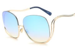 Women's Oversized Round Rimless 'Cathal ' Metal Sunglasses