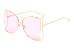 Women's Oversized Square 'Saylor' Metal Sunglasses