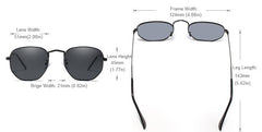 Men's Classic Hexagonal 'Sun Down' Metal Sunglasses