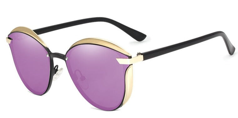 Women's Polarized Cat Eye 'Seven Girls' Metal Sunglasses