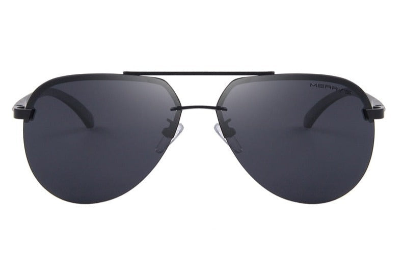 Men's Polarized Pilot 'The Man of Steel' Metal Sunglasses