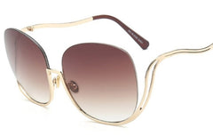 Women's Oversized Round Rimless 'Cathal ' Metal Sunglasses