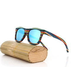 Men's Wooden Bamboo 'Caroline' Wayfarer Sunglasses