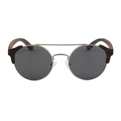 Men's Vintage Round 'David' Wooden Bamboo Sunglasses