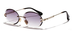 Women's Rimless Oval 'Goblin' Metal Sunglasses