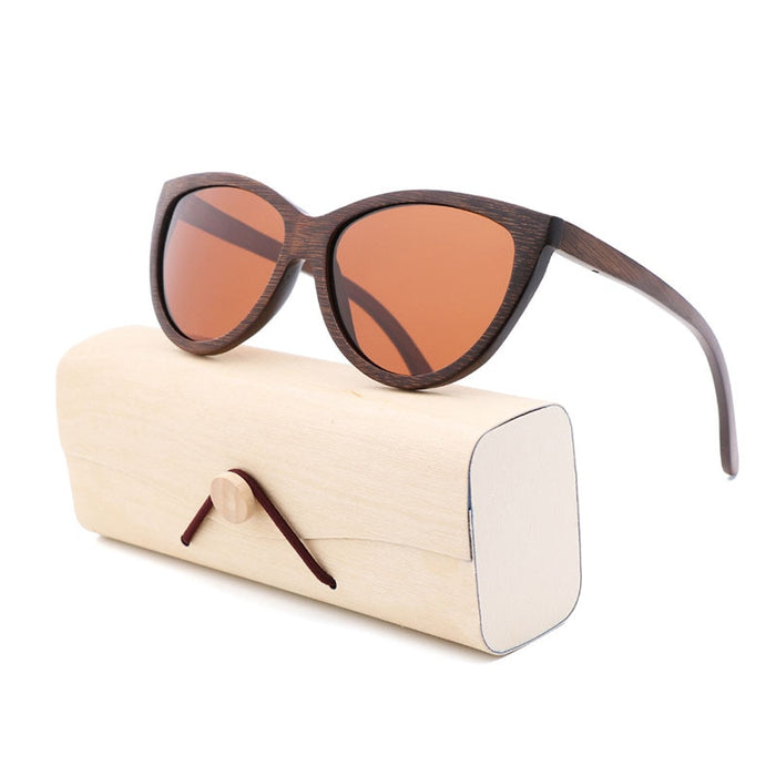 Unisex Oval 'Robina' Wooden sunglasses