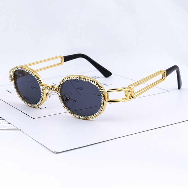 Women's Small Round 'Bling Out' Plastic Sunglasses