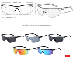 Men's Cycling Semi Rimless  'Speed Liner' Metal Sports Sunglasses