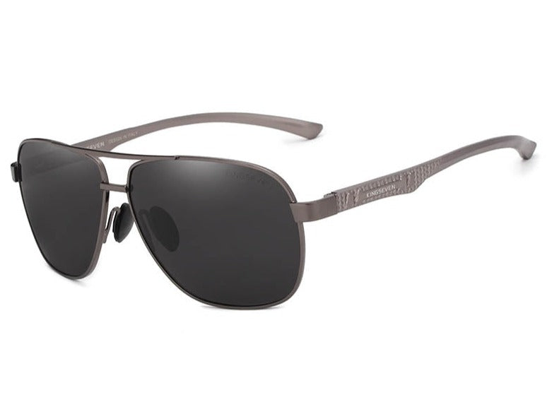 Men's Polarized Aviator Square 'Brien' Metal Sunglasses