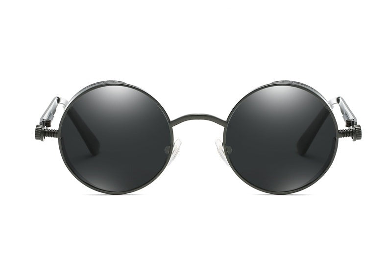 Men's Steampunk Round 'Jade' Metal Sunglasses