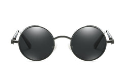 Men's Steampunk Round 'Jade' Metal Sunglasses