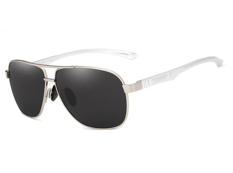 Men's Polarized Aviator Square 'Brien' Metal Sunglasses