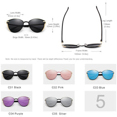 Women's Elegant Cat Eye 'Southern' Metal Sunglasses