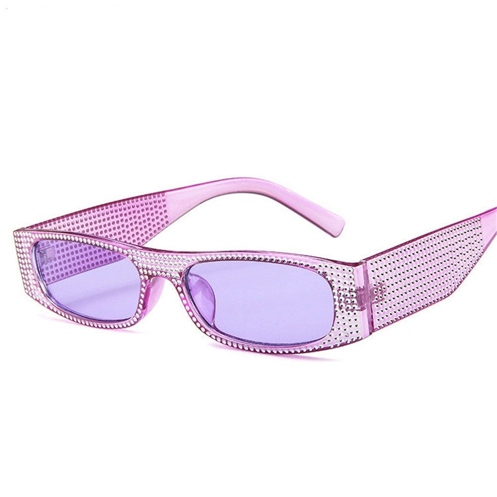 Women's Retro Rectangle 'Girl Bestfriend' Plastic Sunglasses