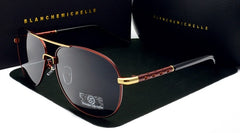 Men's Polarized Aviator 'Luxfuc Men' Metal Sunglasses