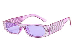 Women's Retro Rectangle 'Girl Bestfriend' Plastic Sunglasses