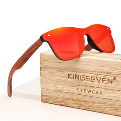 Unisex Vintage Square 'Beach Animal' Wooden Sunglasses