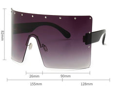 Women's Oversized Square 'Blackout' Plastic Sunglasses