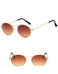 Women's Retro Oval "Diner Vibes" Metal Sunglasses