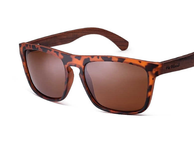 Women's Rectangle 'Glencore' Wooden Sunglasses