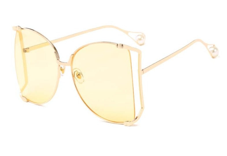 Women's Oversized Square 'Saylor' Metal Sunglasses