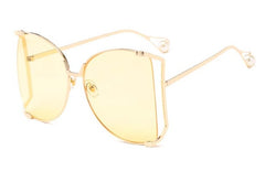 Women's Oversized Square 'Saylor' Metal Sunglasses