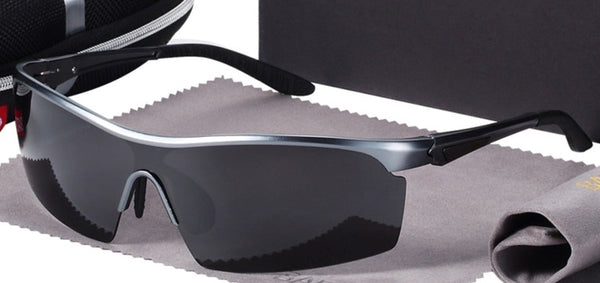 Men's Cycling Semi Rimless  'Speed Liner' Metal Sports Sunglasses