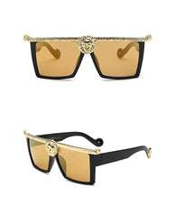 Unisex Vintage Lion Square 'Mafia Boss' Plastic SunGlasses