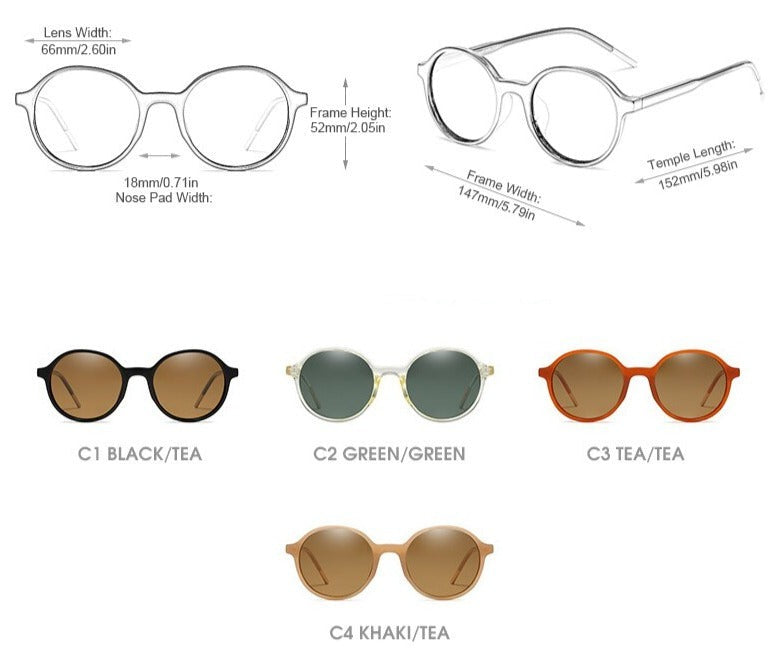 Women's Round Polarized 'Chimera' Plastic Sunglasses