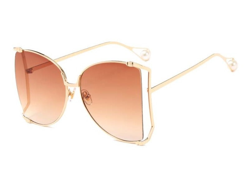 Women's Oversized Square 'Saylor' Metal Sunglasses