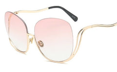 Women's Oversized Round Rimless 'Cathal ' Metal Sunglasses