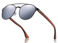 Women's Polarized Round 'Zappini ' Wooden Sunglasses