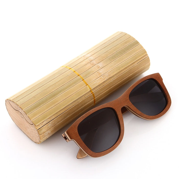Men's Square Wooden 'Ocean Breeze' Polarized Sunglasses