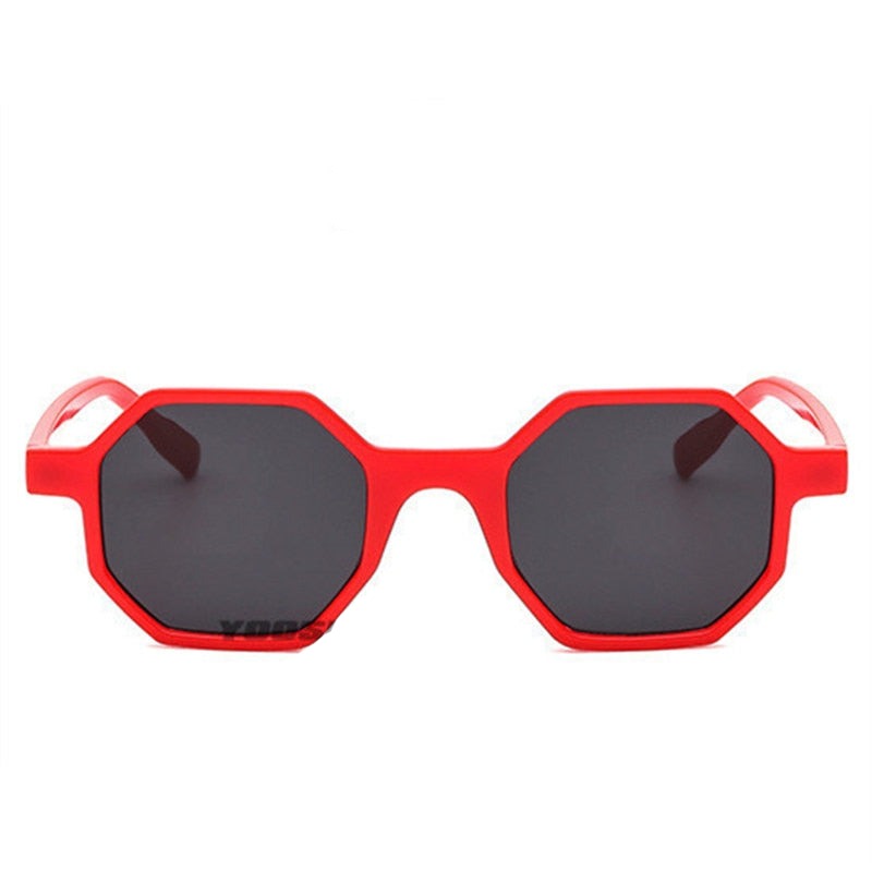 Women's Vintage 'Black Pink' Polygon Red Sunglasses