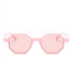 Women's Vintage 'Black Pink' Polygon Red Sunglasses