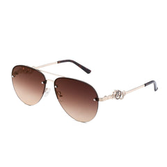 Women's Retro Oval 'Sexy Eyes' Metal Sunglasses