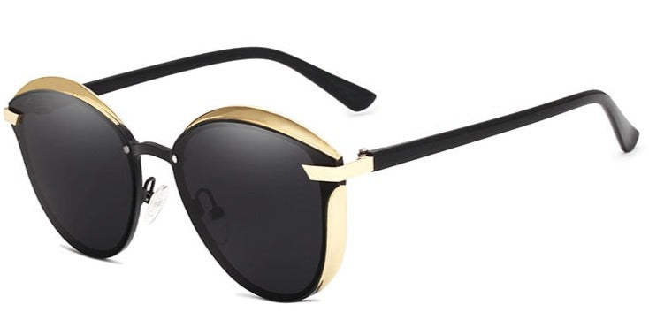 Women's Polarized Cat Eye 'Seven Girls' Metal Sunglasses