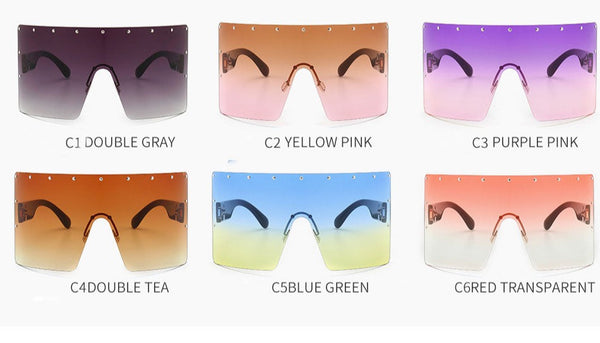 Women's Oversized Square 'Blackout' Plastic Sunglasses