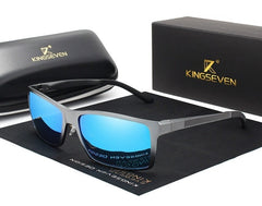 Men's Polarized Square 'The King' Metal Sunglasses