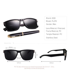 Men's Classic Square 'Recap' Plastic Sunglasses