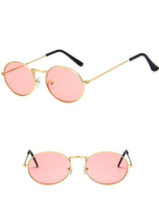 Women's Retro Oval "Diner Vibes" Metal Sunglasses