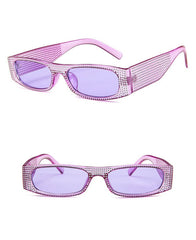 Women's Retro Rectangle 'Girl Bestfriend' Plastic Sunglasses