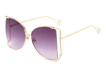 Women's Oversized Square 'Saylor' Metal Sunglasses