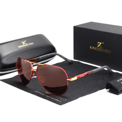 Women's Aluminum 'Better in Red' Square Sunglasses