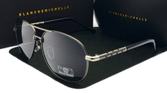 Men's Polarized Aviator 'Luxfuc Men' Metal Sunglasses