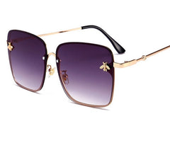 Women's Oversized Square 'Aura Light' Metal Sunglasses Sunglasses