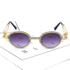 Women's Small Round 'Bling Out' Plastic Sunglasses