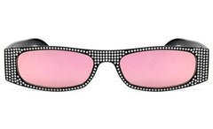 Women's Small Square 'Time Diamond Square ' Plastic Sunglasses